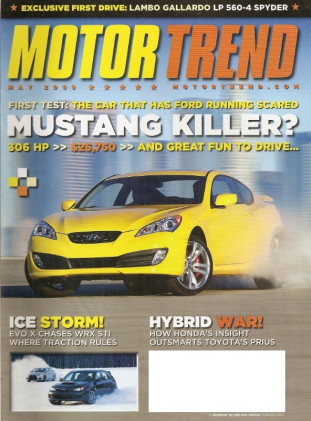 MOTOR TREND 2009 MAY - GENESIS, AUDI R8, XFR, EVO vs WRX, 8C COMP, LP560-4